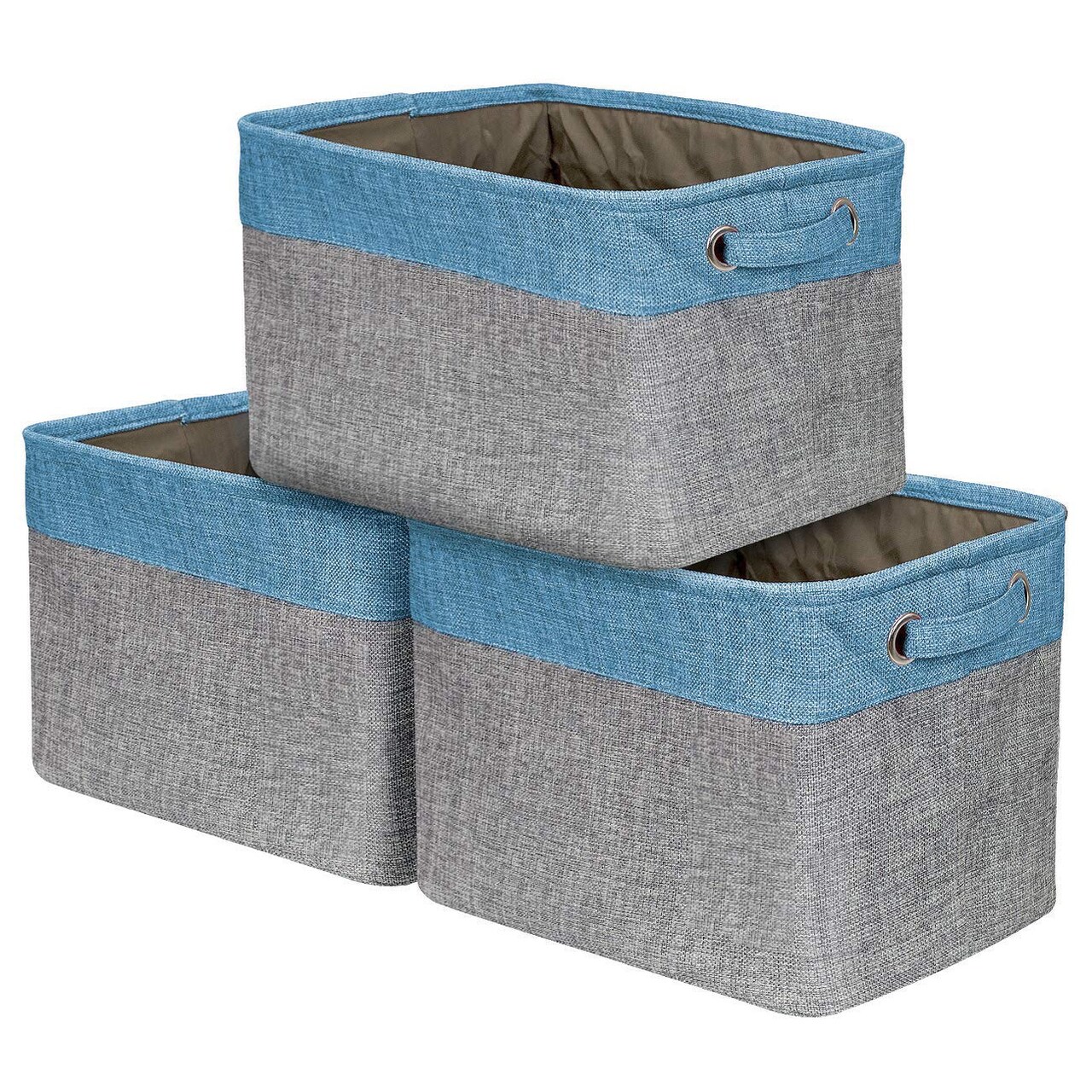 Sorbus 3 Pack Fabric Cubby Organizer - Large Sturdy Foldable Storage Bins with Handles - Lightweight and durable